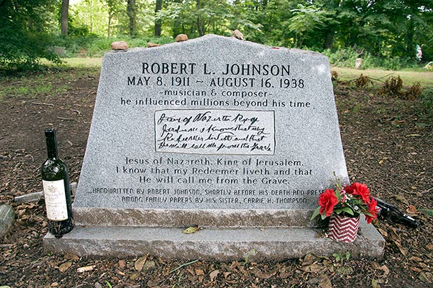 Robert Johnson's (third) grave, north of Greenwood, Ms