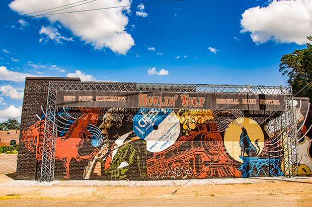 Howlin' Wolf mural, West Point, Mississippi